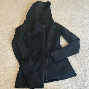 Lululemon black longline hoodie jacket size 4